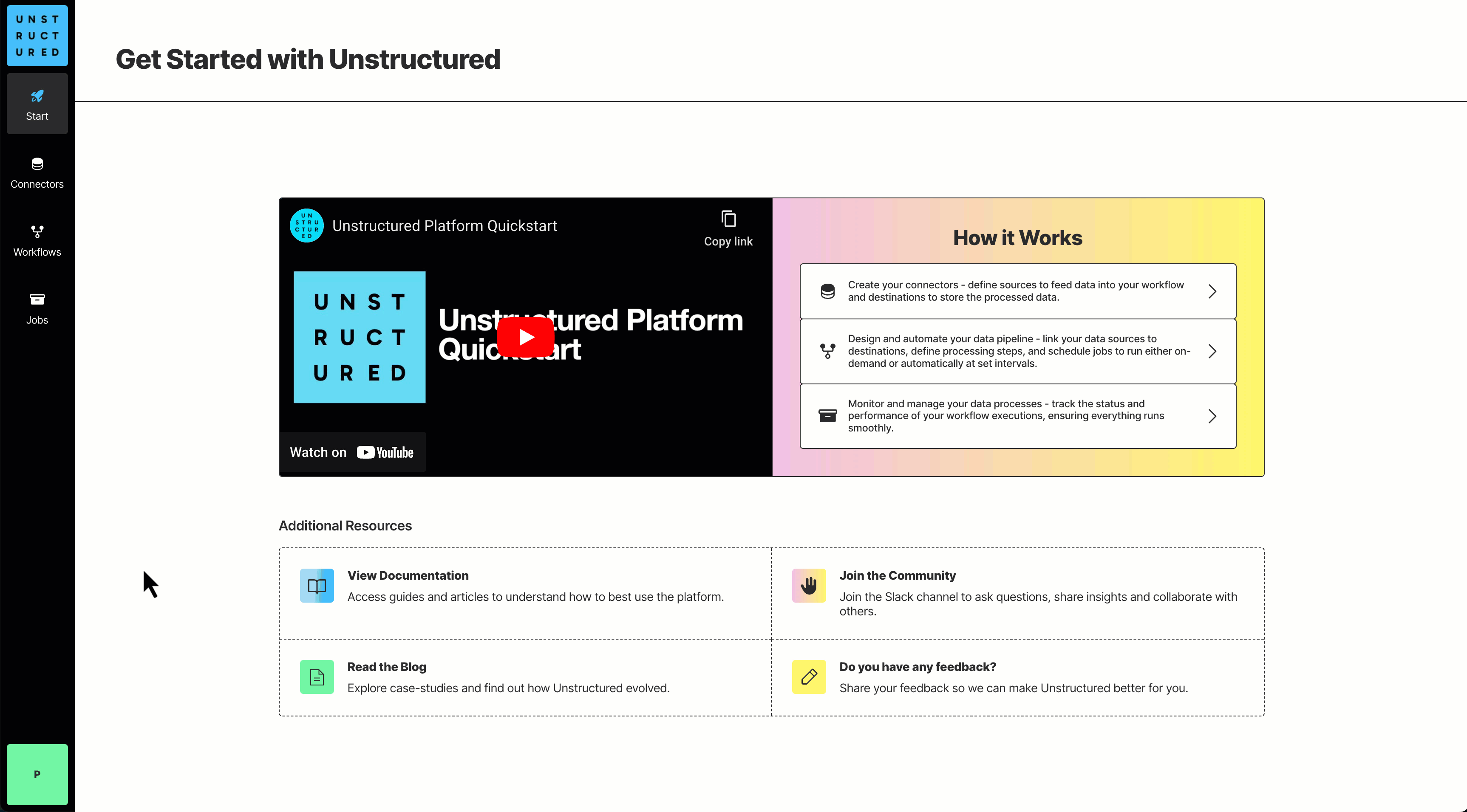 Unstructured API key how-to
